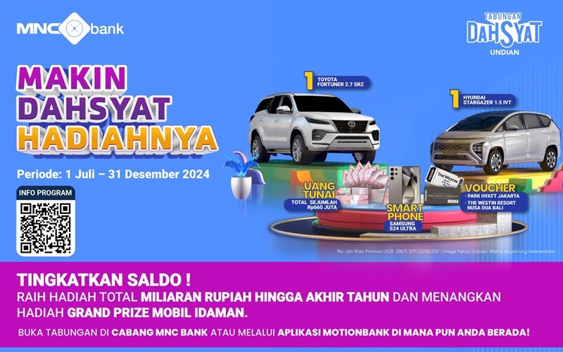 MNC Bank, akan melakukan pengundian Tabungan Dahsyat Undian pertamanya di tahun 2024. (MNC Bank)