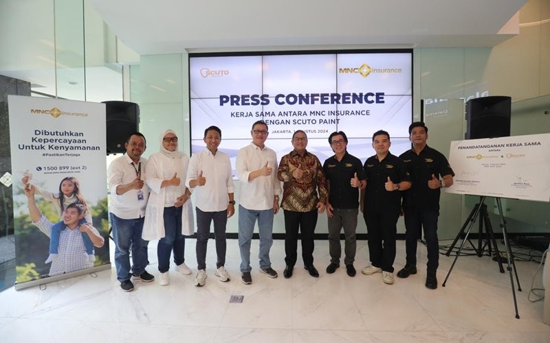 MNC Insurance resmi menjalin kerja sama dengan perusahaan jasa perawatan otomotif, Scuto Paint. (Dinar