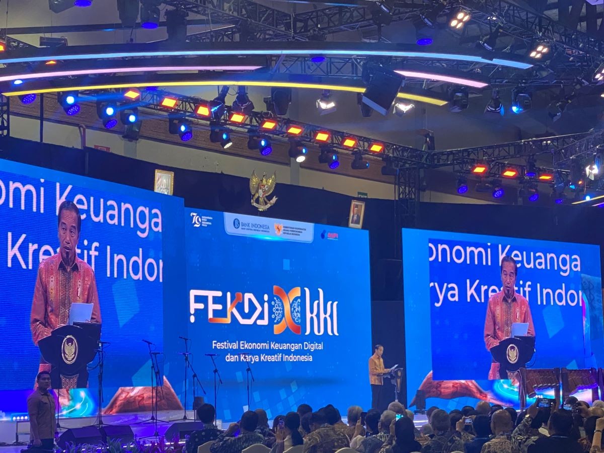 Jokowi Buka Festival Ekonomi Keuangan Digital, Ingatkan Potensi Bisnis Berbasis AI. (Foto: MNC Media)