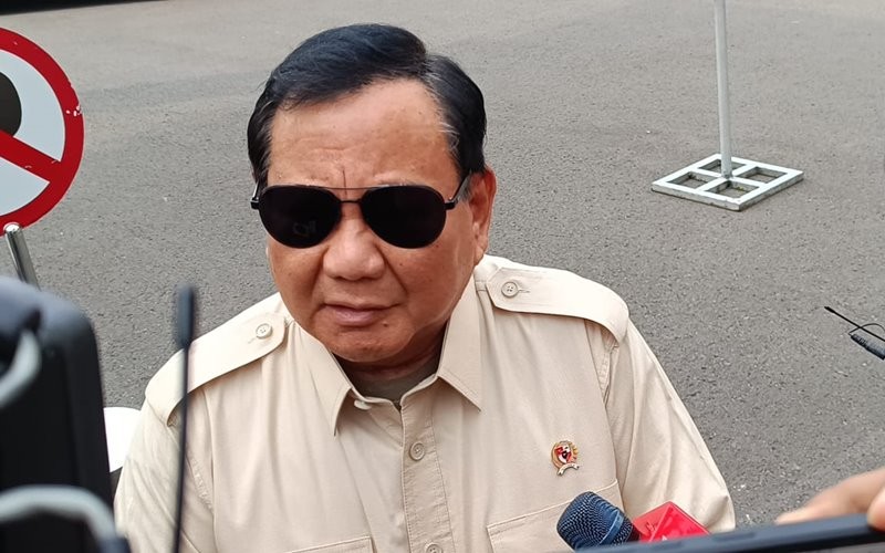 Menhan Prabowo Subianto menghadap Presiden Jokowi di Istana Kepresidenan. (Raka Dwi Novianto/MPI)