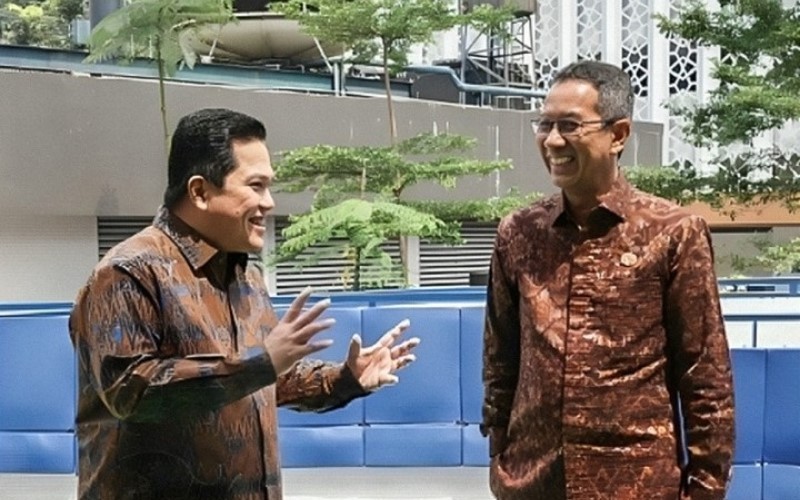 Erick Thohir Ajak Heru Budi Lihat Fasilitas Penitipan Anak di Kementerian BUMN. (Foto: Ist)