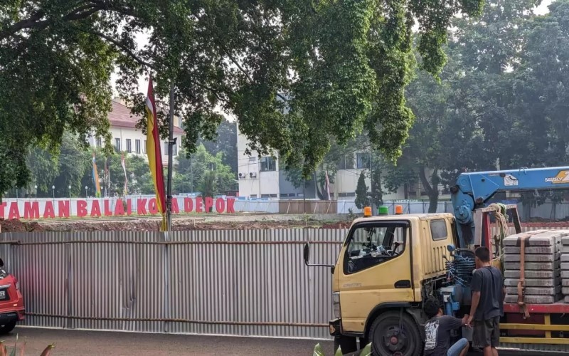 Pemkot Depok tengah mengerjakan pembangunan Depok Open Space (DOS) tahap 2 senilai Rp10,8 miliar. (Foto: MNC Media)