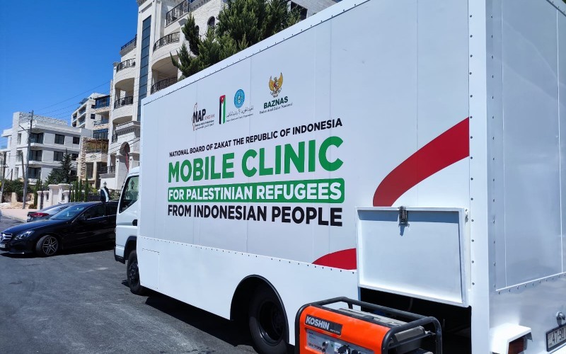 Pemerintah Indonesia mengerahkan Mobile Clinic untuk memberikan layanan kesehatan bagi pengungsi Palestina di Jordan. (Baznas)