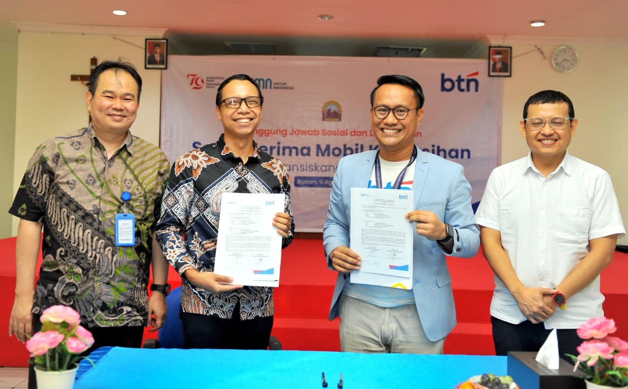 BTN (BBTN) Salurkan Bantuan di Lingkungan Rumah Sakit Santa Elisabeth Batam (foto: MNC media)