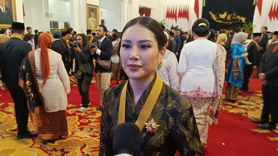 Ini Kata Angela Tanoesoedibjo Usai Terima Bintang Jasa Utama dari Jokowi. (Foto Raka Dwi/MPI)