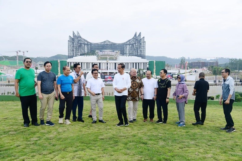 Jokowi Ajak Pimpinan Lembaga Negara Tinjau Infrasruktur di IKN Sebelum Upacara (foto ist)