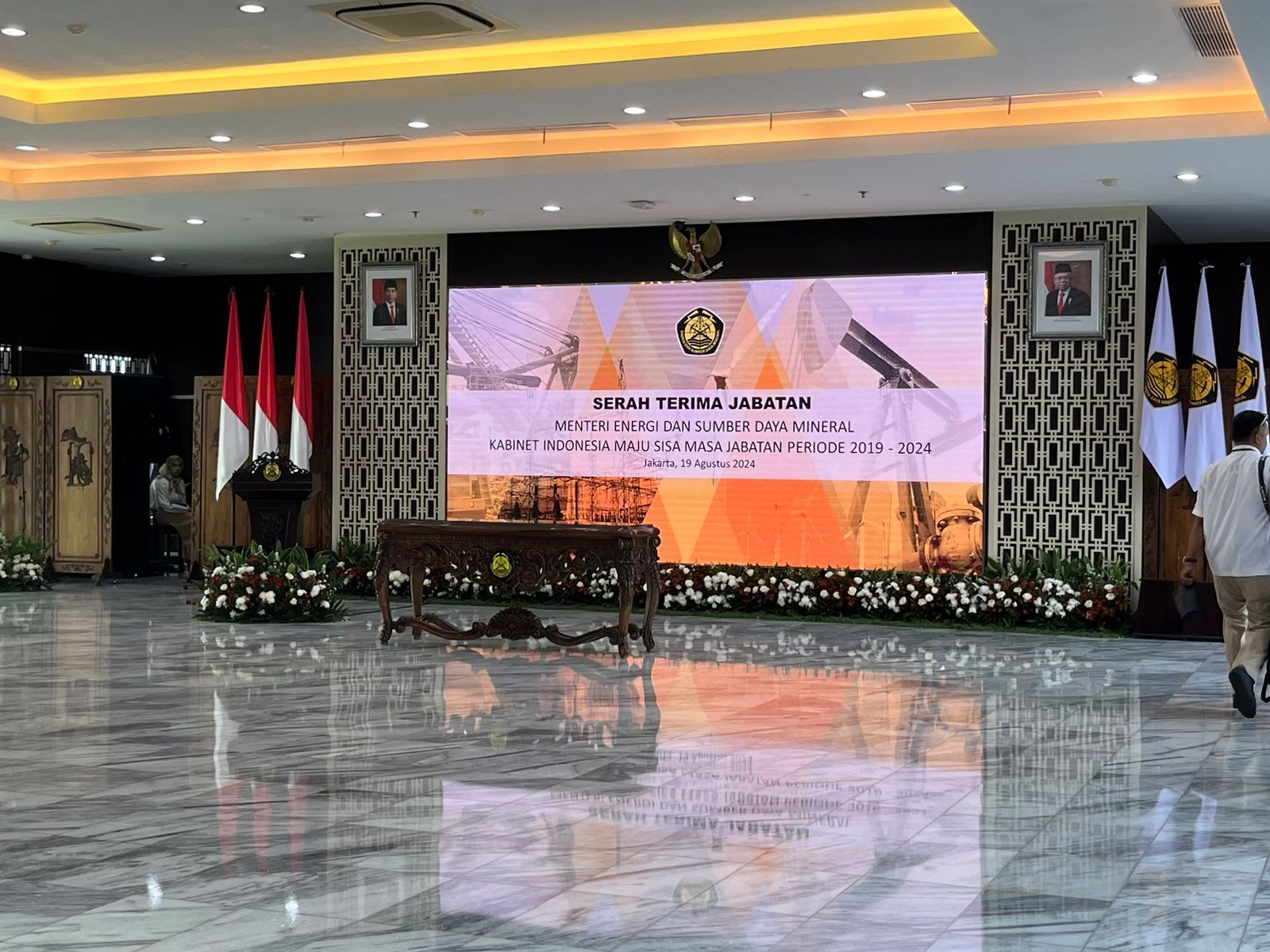 Sertijab Menteri ESDM dari Arifin Tasrif ke Bahlil Lahadalia Digelar Siang Ini. (Foto Atikah/MPI)
