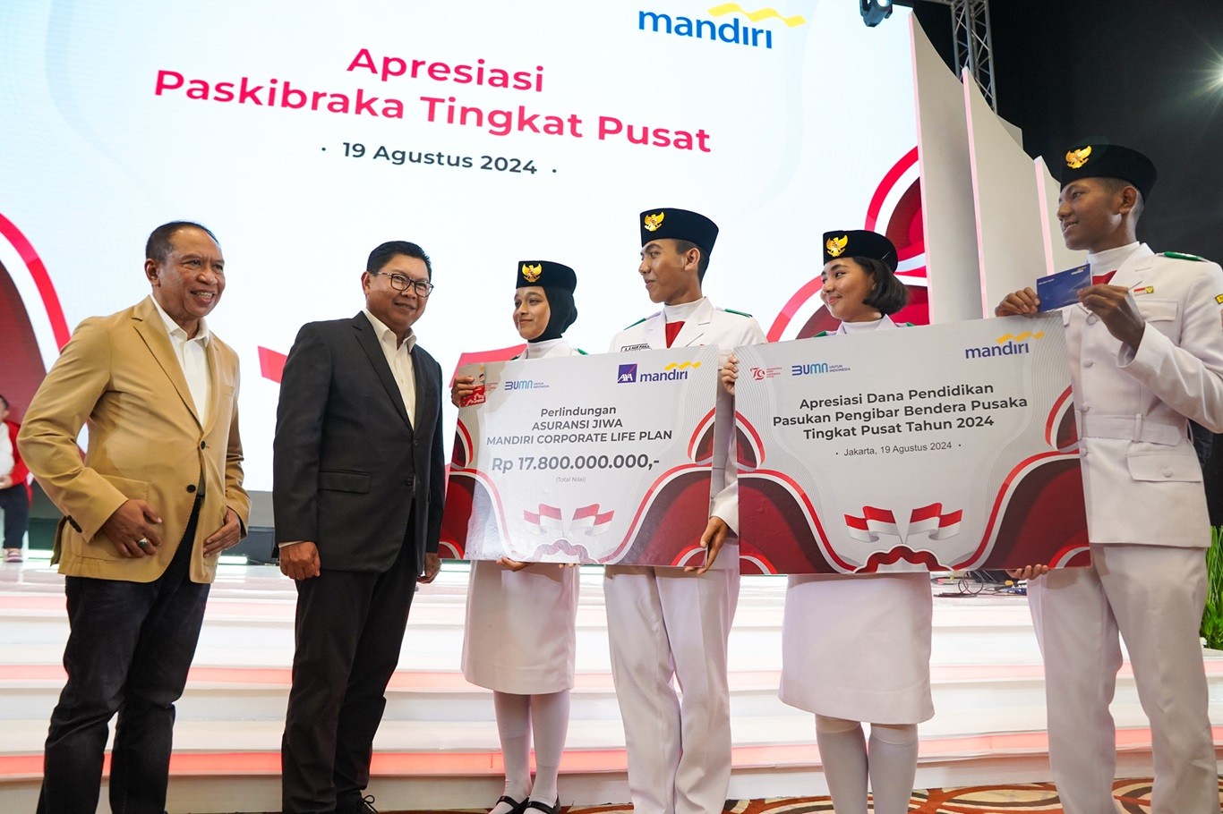 Bank Mandiri (BMRI) Berikan Apresiasi kepada 76 Paskibraka Tingkat Pusat. (Foto Istimewa/Bank Mandiri)