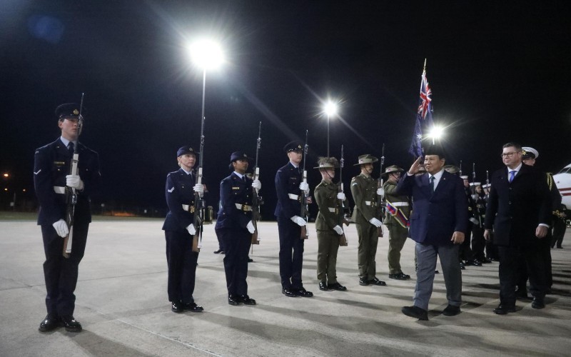 Menhan Prabowo Subianto melakukan kunjungan kerja ke Australia. (Kemenhan)