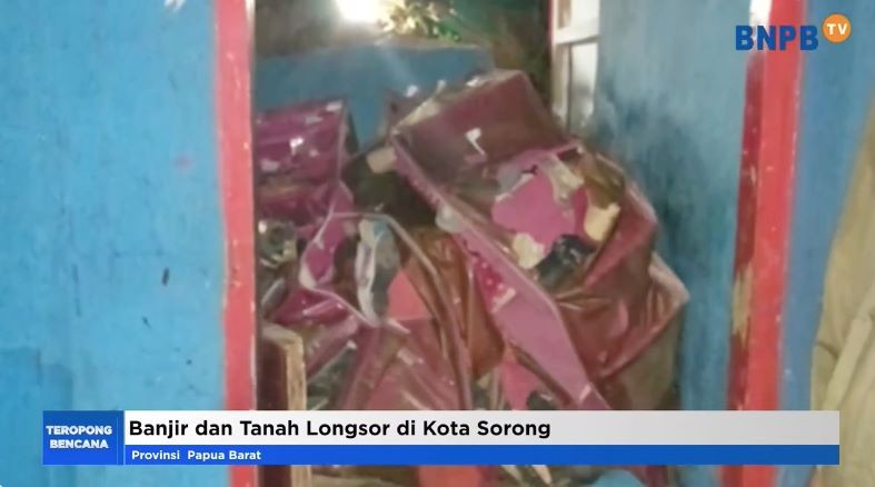 Banjir dan Tanah Longsor Landa Tujuh Distrik di Sorong Papua, 295 Jiwa Terdampak. (Foto: Dok. BNPB TV)