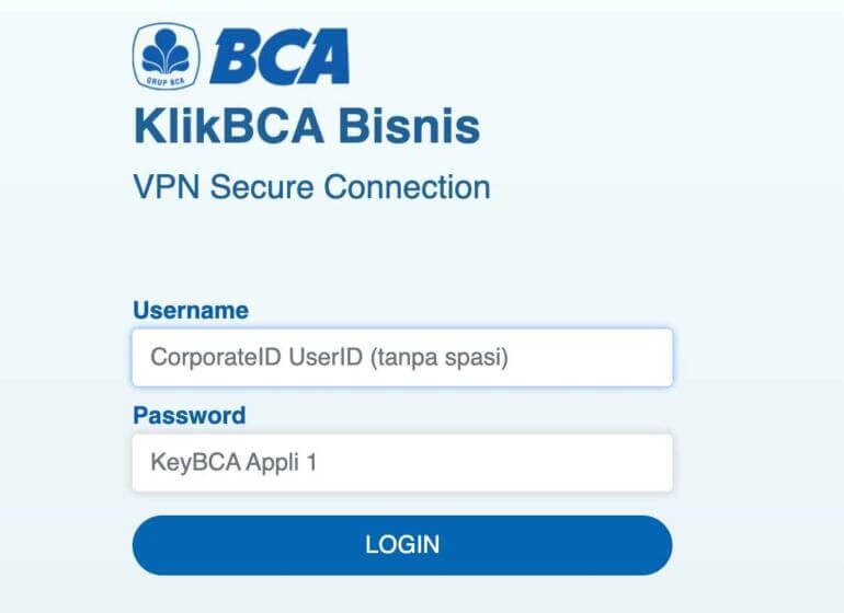Cara Login VPN KlikBCA Bisnis, Transaksi Lebih Aman dan Cepat. (Foto: MNC Media)  