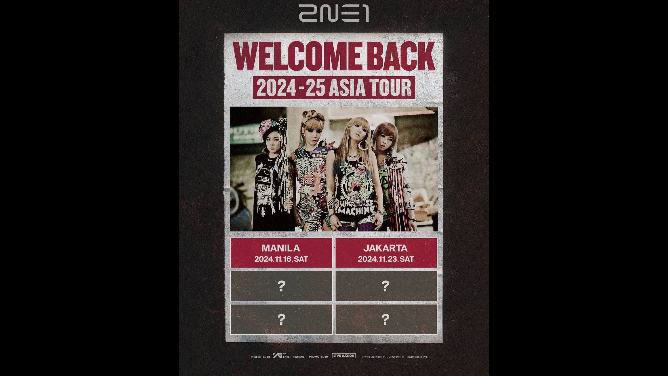 2NE1 Comeback, Siap Gelar Konser di Jakarta 23 November 2024. (Foto IG @yg_ent_official)