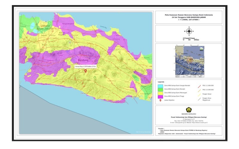 Badan Geologi memberikan analisis terkait gempa bumi berkekuatan M4,9 yang terjadi di Kabupaten Bandung, Jawa Barat. (Foto: MNC Media)