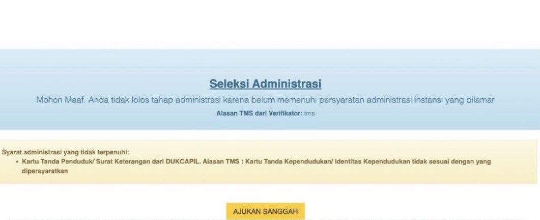 Inilah Arti TMS dalam Cek Seleksi Administrasi CPNS 2024. (Foto: MNC Media)