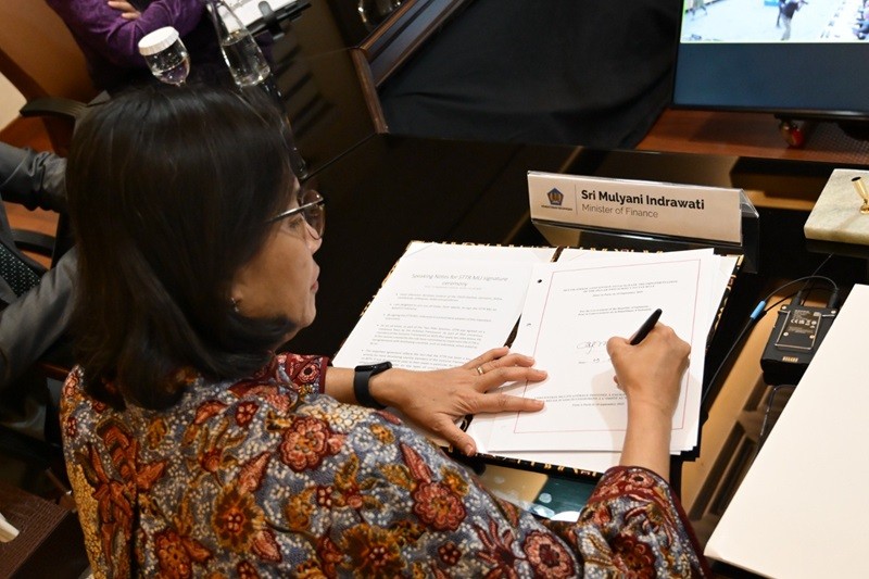 RI Teken MLI STTR, Sri Mulyani: Jalan Negara Lindungi Basis Pajak (foto dok kemenkeu)