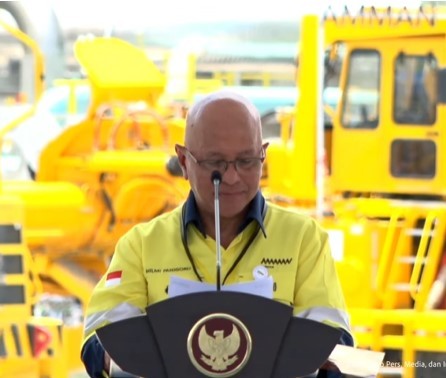 Hilmi Panigoro Sebut Pembangunan Smelter Amman Salah Satu yang Tercepat di Dunia. (Foto: Youtube Sekretariat Presiden)