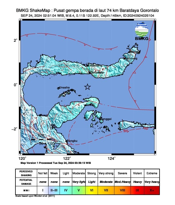 Gempa M6,4 Guncang Gorontalo, BMKG: Akibat Aktivitas Deformasi Lempeng Sangihe. (Foto: Dok. BMKG)