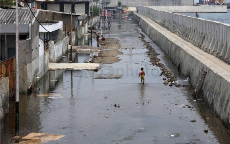 Keberadaan tanggul raksasa atau Giant Sea Wall dibutuhkan untuk menahan banjir rob di Jawa Tengah. (Foto: MNC Media)