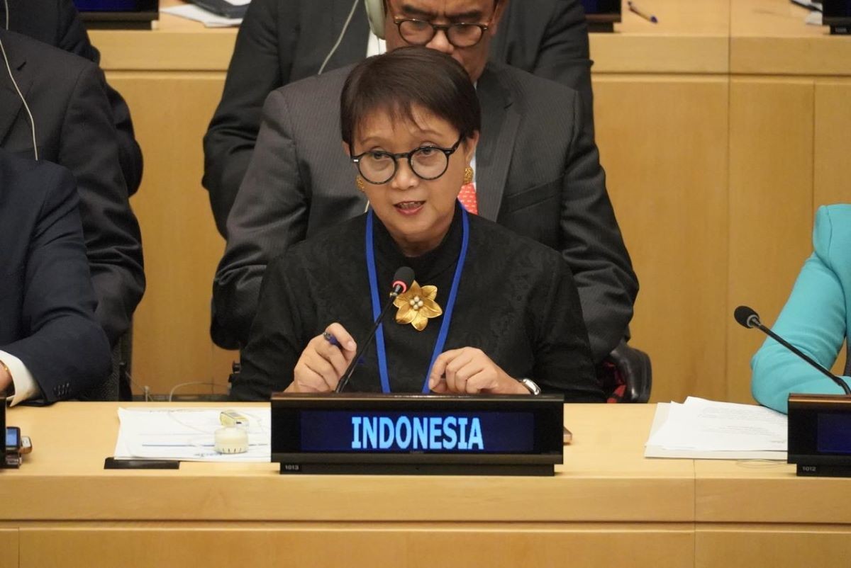 Retno Marsudi Soroti Genosida di Gaza dan Ketegangan Timur Tengah di Pertemuan Menlu G20. (Foto: MNC Media)