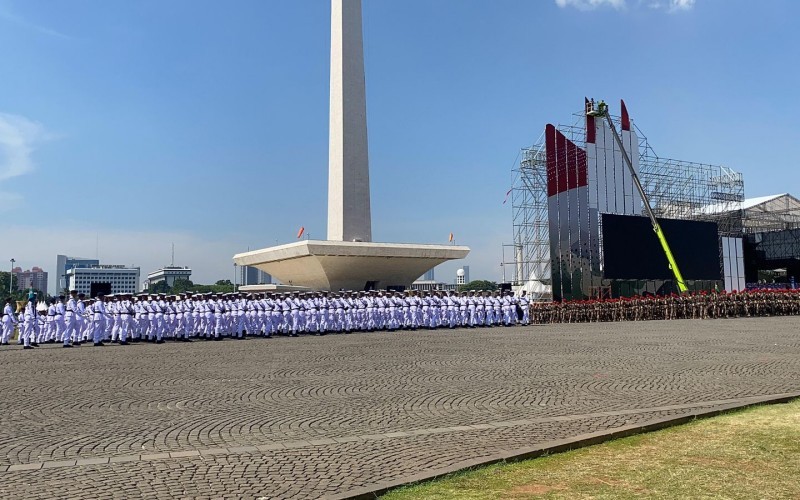Perayaan HUT ke-79 TNI di Monas akan diikuti 100 ribu prajurit. (Riana Rizkia/MPI)