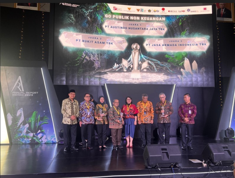 Bukit Asam (PTBA) Raih Penghargaan Annual Report Award 2023. (Foto: MNC Media)