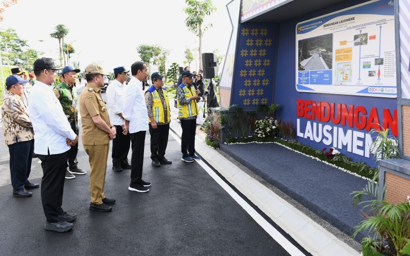 Presiden Jokowi meresmikan Bendungan Lausimeme di Deli Serdang, Sumatera Utara. (Setpres)