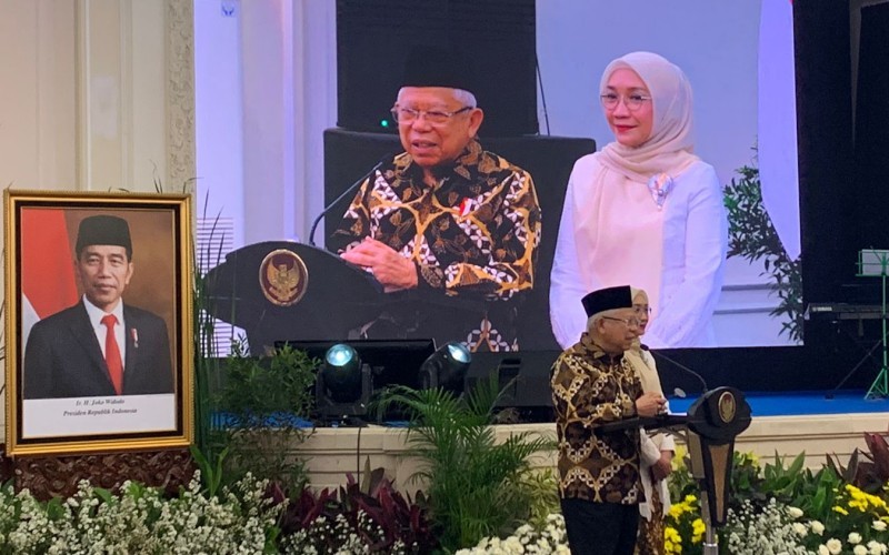 Wapres  Ma'ruf Amin menggelar silaturahmi dalam rangka perpisahan menjelang purna tugas. (Binti Mufarida/MPI)