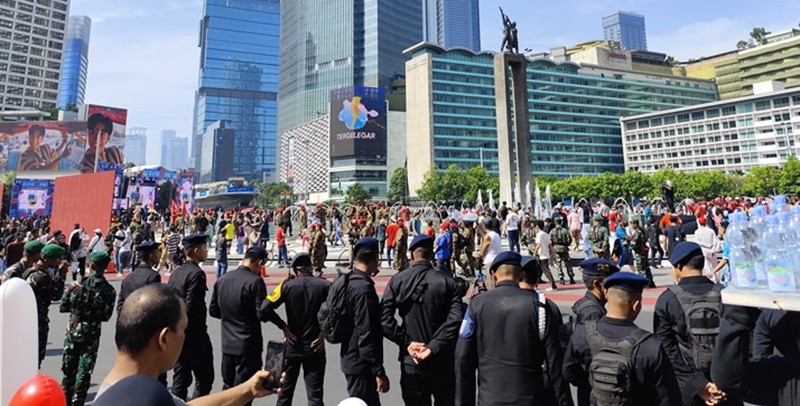Jalan Sudirman hingga Thamrin Sudah Ditutup Jelang Pelantikan, kecuali VVIP (foto cikal bintang)