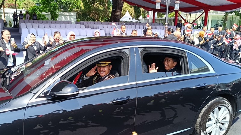 Jokowi dan Maruf Amin Tiba di Gedung DPR Hadiri Pelantikan Prabowo-Gibran (foto mnc media)