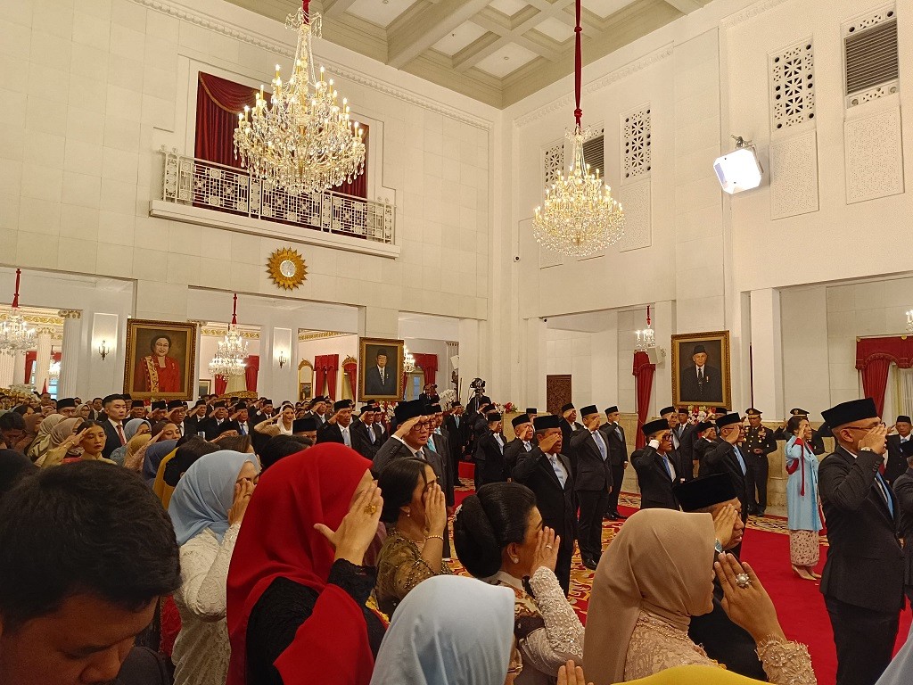 Pelantikan wakil menteri Kabinet Merah Putih di Istana Merdeka, Jakarta, Senin (21/10/2024). (Foto: MPI/Raka Dwi Novianto)