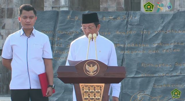 Peringati Hari Santri 2024, Menag Ajak Lawan Kebodohan dan Kemunduran. (Foto: MNC Media)
