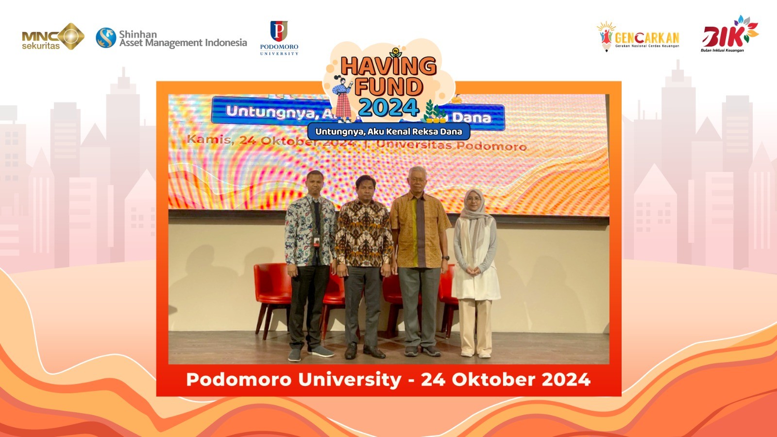 MNC Sekuritas-Shinhan Asset Management Edukasi Reksa Dana ke Mahasiswa Universitas Podomoro. (Foto MNC Media)