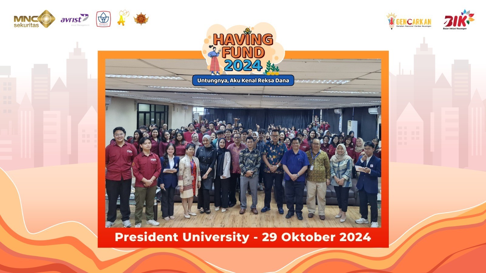 Mahasiswa President University Ikut Seminar dari MNC Sekuritas dan Avrist Asset Management (FOTO:MNC Media)
