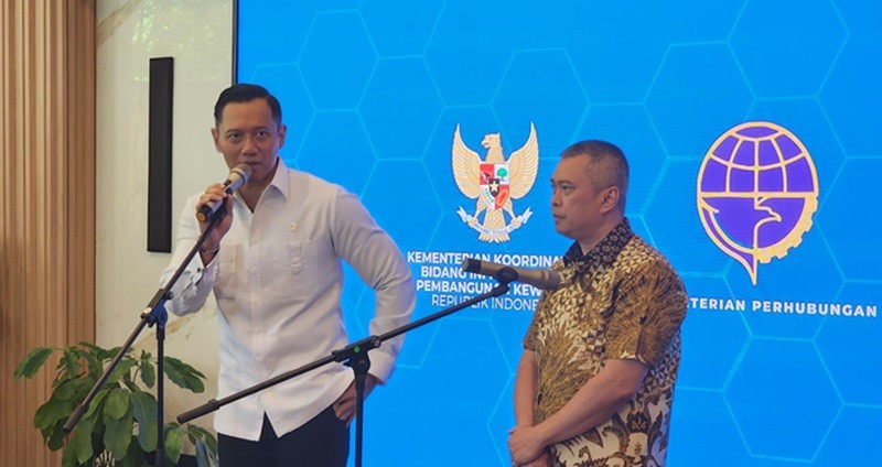 Mau Pangkas Biaya Logistik di Indonesia, AHY Temui Menhub (foto iqbal dwi)