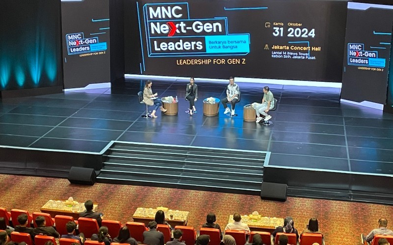 Co-CEO MNC Group, Angela Tanoesoedibjo saat berbicara di event MNC Next - Gen Leaders (Tangguh Yudha/MPI)