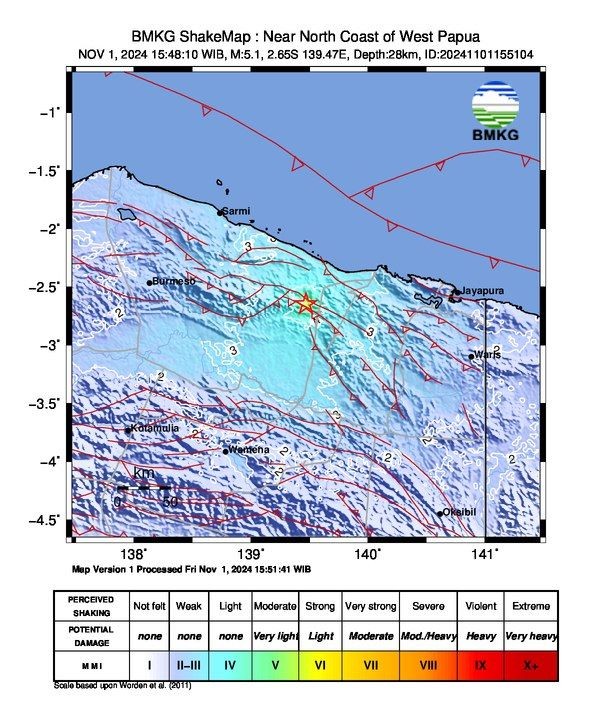 BMKG: Gempa M5,1 Guncang Jayapura Papua. (Foto: MNC Media)
