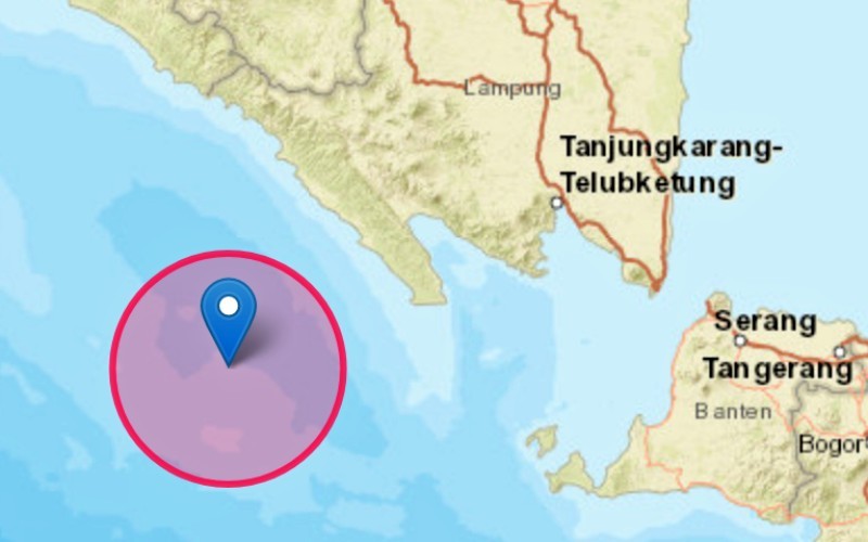 Gempa bumi dengan kekuatan Magnitudo 5,4 mengguncang Pesisir Barat, Lampung. (BMKG)