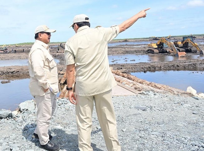Prabowo Cek Infrastruktur Areal Lumbung Pangan di Merauke . Foto: MNC Media.