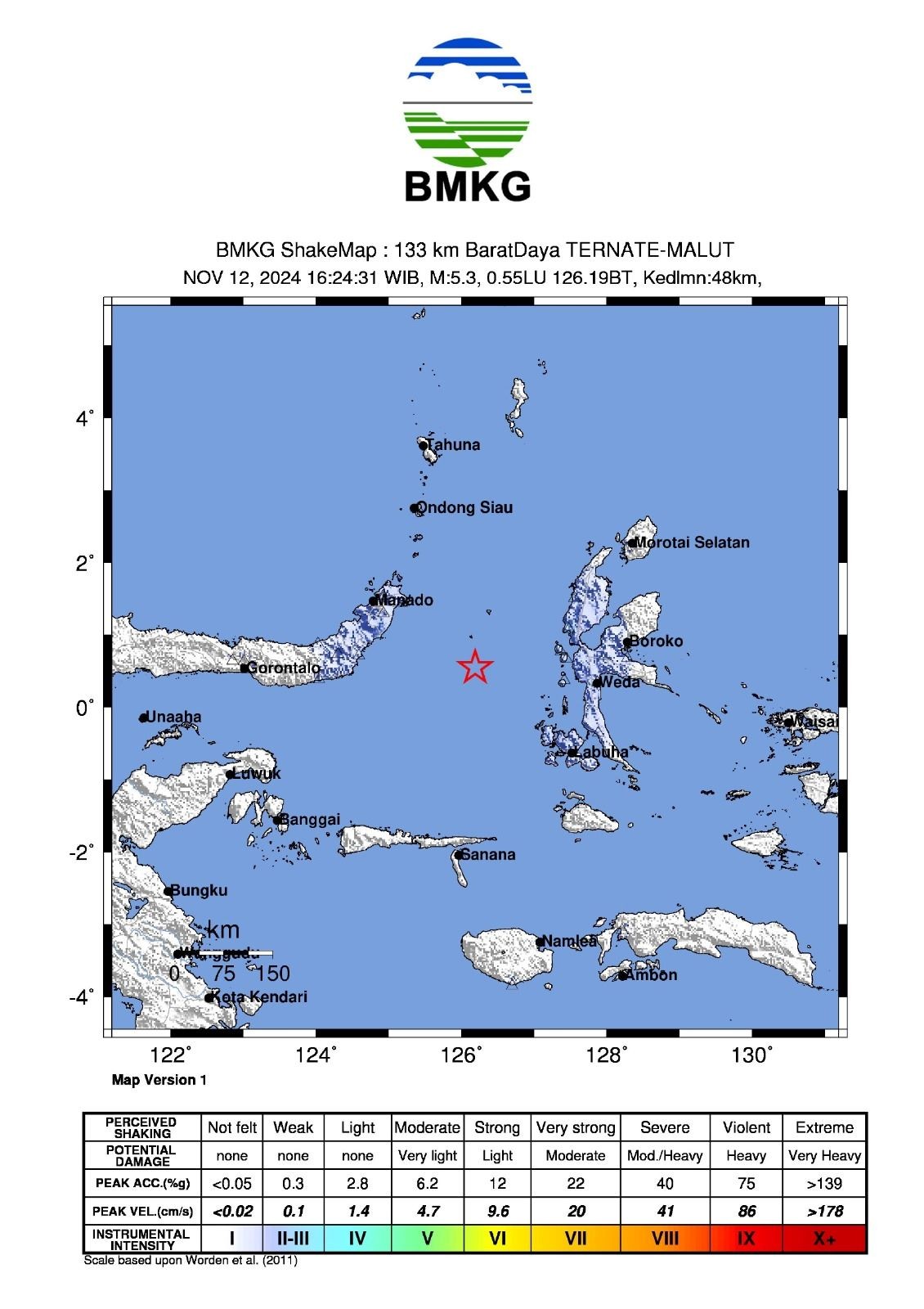 Gempa M5,5 Guncang Ternate, BMKG: Akibat Aktivitas Lempeng Laut Maluku. (Foto: Dok. BMKG)