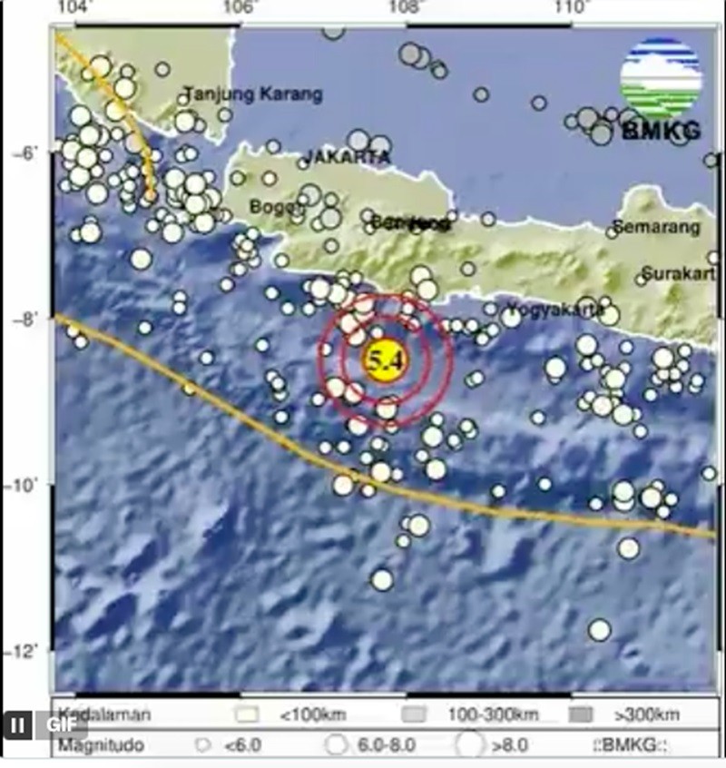 Gempa M 5,4 Guncang Pangandaran, Getaran Terasa di Garut hingga Cianjur (foto ist)