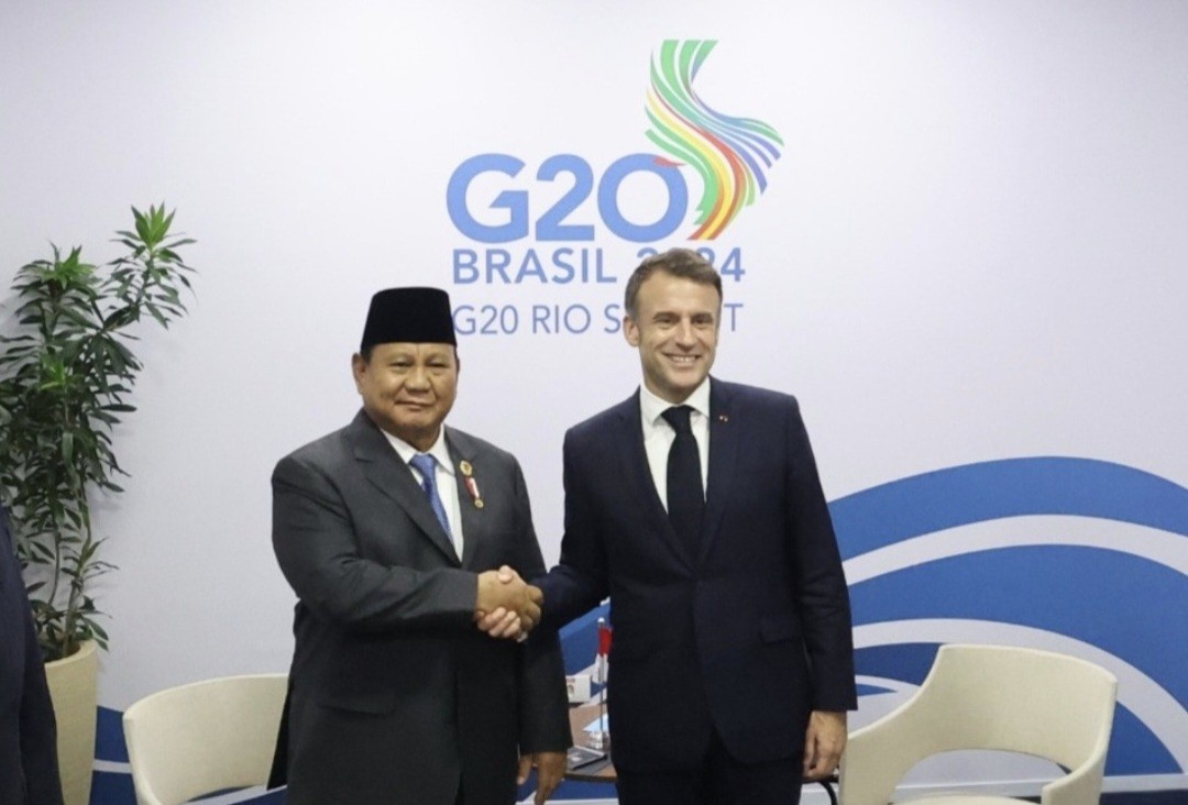 Momen Prabowo Bertemu Presiden Prancis Emmanuel Macron di Sela KTT G20 (FOTO:Dok Ist)