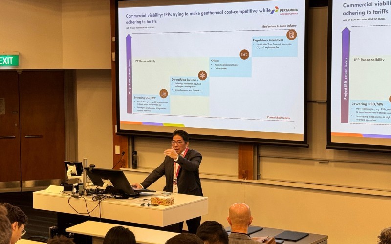 Direktur Utama PGEO Julfi Hadi hadir di ajang New Zealand Geothermal Workshop (NZGW) 2024 di Auckland, Selandia Baru. (MNC Media)