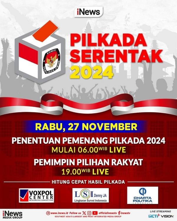 Link Live Streaming Quick Count Pilkada Serentak 2024, Bisa Diakses Gratis. (Foto: MNC Media)