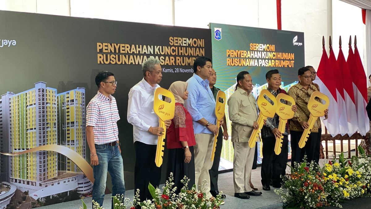 334 Calon Penghuni Rusun Pasar Rumput Terima Kunci Hari Ini. (Foto: Danandaya/MNC Media)