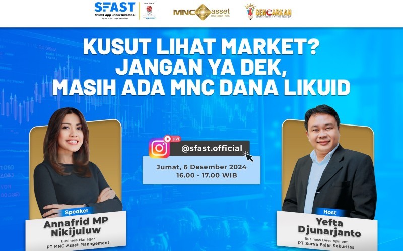 Pusing liat kondisi market yang lagi nggak stabil?  Jangan Ya Dek. Yuk Simak IG Live Surya Fajar Sekuritas X MNC Asset Management.