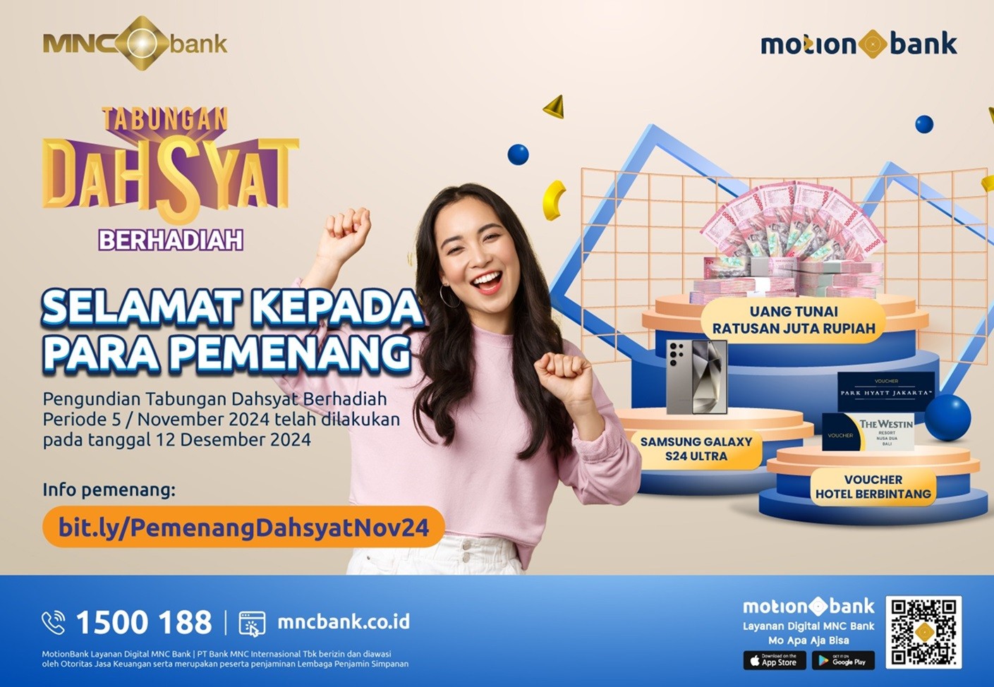 Diundi Lebih Awal, Ini Daftar Pemenang Tabungan Dahsyat Berhadiah ke-5 MNC Bank. (Foto MNC Media)