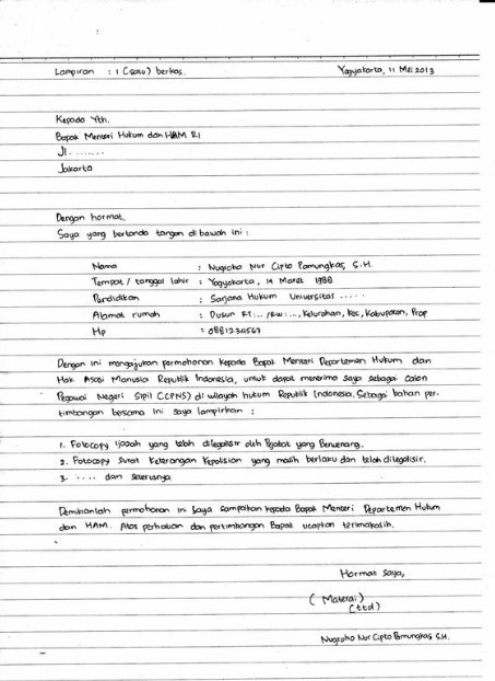 Curriculum Vitae Tulis Tangan