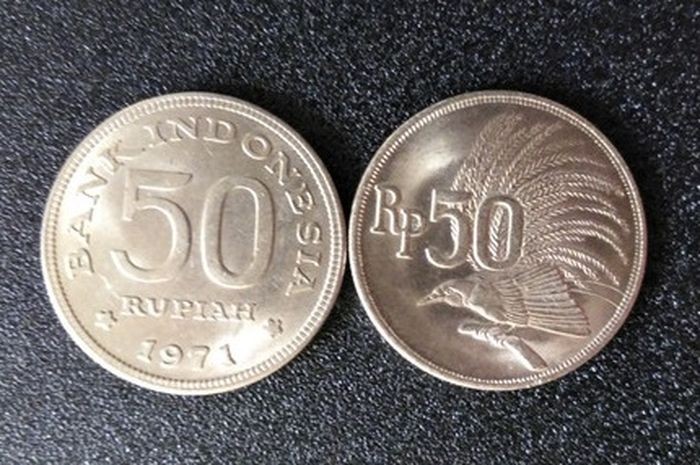 Harga Uang Koin 50 Rupiah Cendrawasih Tahun 1971 yang Sudah Langka. (Foto: MNC Media)