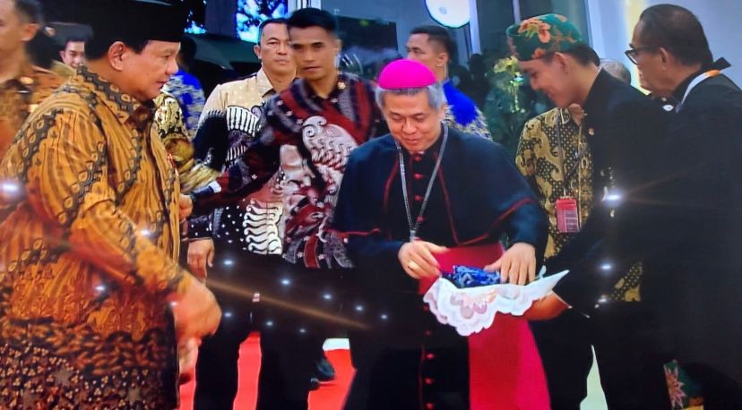 Prabowo Disambut Meriah Saat Menghadiri Perayaan Natal Nasional 2024. (Foto: MNC Media)