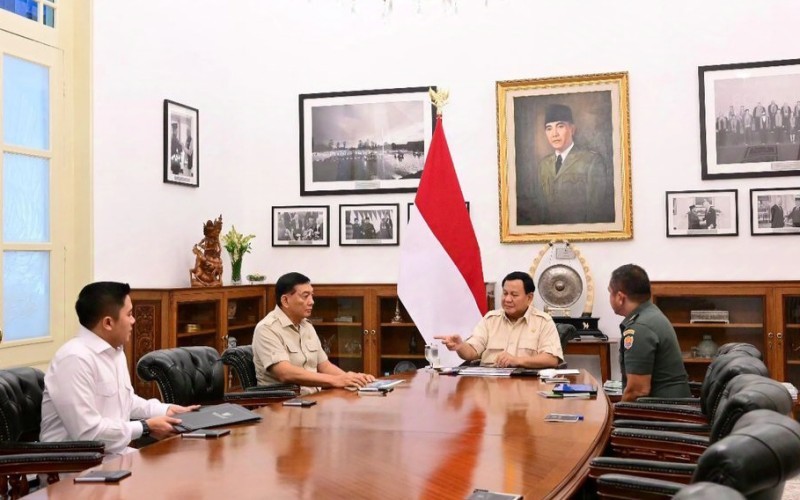 KSAD Jenderal Maruli Simanjuntak menghadap Presiden Prabowo Subianto di Istana Kepresidenan, Jakarta.